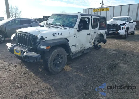 2021 Jeep Wrangler Unlimited Willys 4X4 z USA, uszkodzony, nr VIN 1C4HJXDN9MW839646